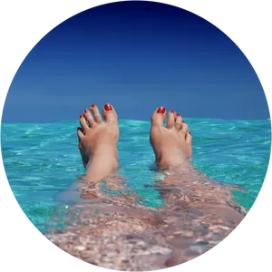 Relaxing Feetin Crystal Clear Water PNG Image