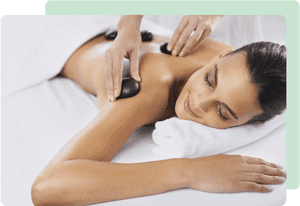Relaxing Hot Stone Massage Spa Treatment PNG image with transparent background