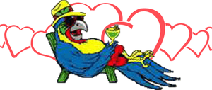 Lhc Parrot Head With Hearts - Parrot Head Jimmy Buffett PNG image with transparent background