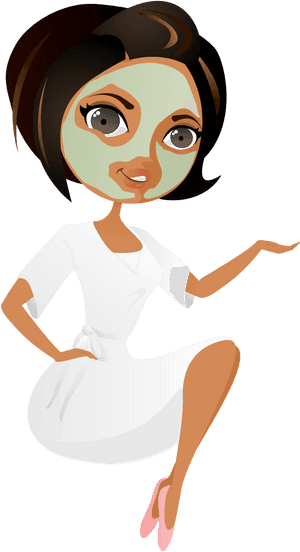Relaxing Spa Facial Treatment Cartoon PNG image with transparent background