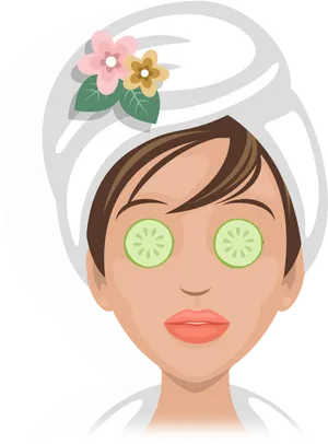 Relaxing Spa Treatment Illustration PNG Image