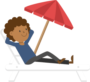 Black Man Relaxing On The Beach Cartoon Vector - Relaxing On Beach Cartoon, HD Png Download PNG image with transparent background