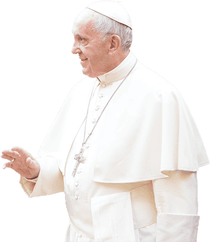 Religious Leaderin White Robes PNG image with transparent background