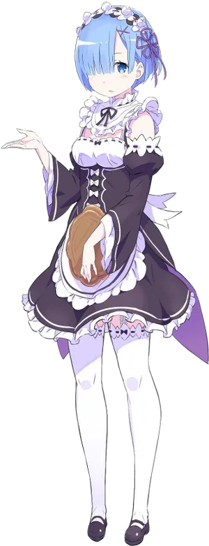 Rem Re Zero Maid Outfit PNG Image