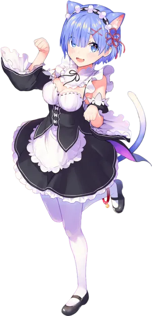 Remin Maid Outfit Anime Character PNG Image