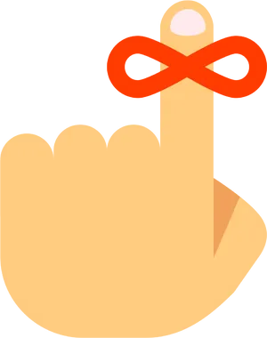 Reminder Ribbon Finger Icon PNG Image