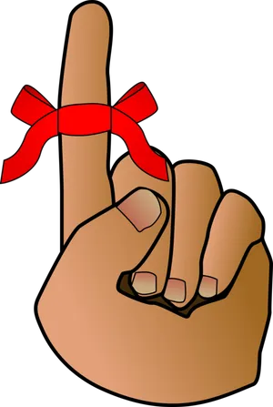 Reminder Ribbonon Finger PNG Image