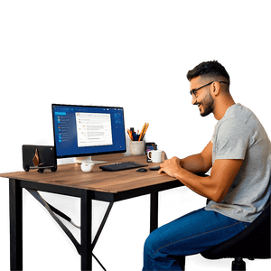 Remote Worker Setup PNG pmr PNG image with transparent background