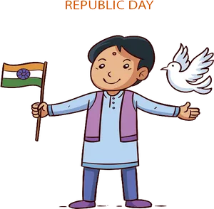 Republic Day Celebration Child Illustration PNG Image