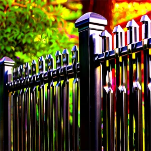 Residential Metal Fence Panels Png Mqm PNG Image