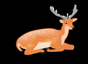 Resting Animated Deer PNG image with transparent background