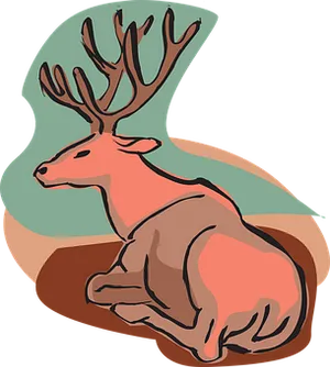 Resting Deer Illustration.png PNG Image