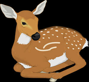 Resting Fawn Illustration PNG image with transparent background