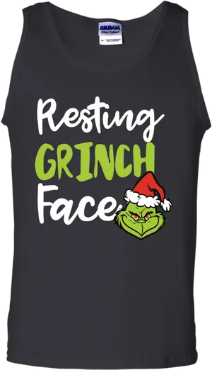 Resting Grinch Face Tank Top PNG Image