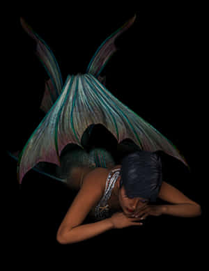 Resting Mermaid Digital Art PNG image with transparent background