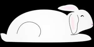 Resting Rabbit Silhouette PNG image with transparent background