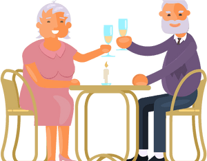 Older Happy Couple Illustration - Illustration Of A Happy Retired Couple, HD Png Download PNG image with transparent background