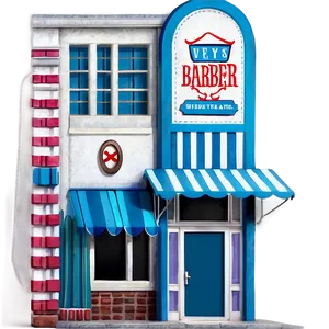 Retro Barber Shop Facade Png 06122024 PNG Image