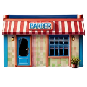 Retro Barber Shop Facade Png Lfw8 PNG Image