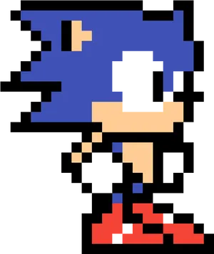 Retro Blue Character Pixel Art PNG Image