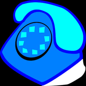 Retro Blue Phone Icon PNG image with transparent background