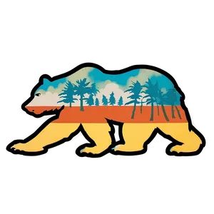 Retro California Bear Emblem Png Wvw61 PNG Image