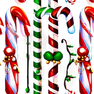 Retro Christmas Candy Cane Png 6 PNG Image