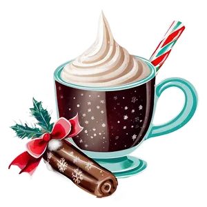 Retro Christmas Hot Chocolate Png 06252024 PNG Image