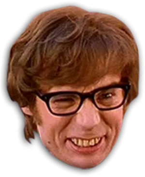 Retro Comedy Character Headshot PNG Image