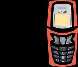 Retro Flip Phone Cartoon PNG with transparent background
