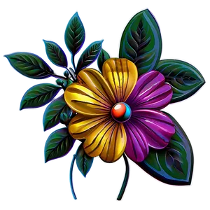 Retro Flower B PNG Image