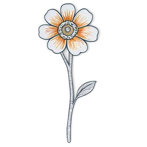 Retro Flower Sketch Png Oox PNG Image