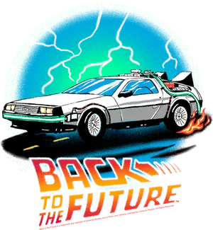 Retro Futuristic Delorean Time Travel PNG Image