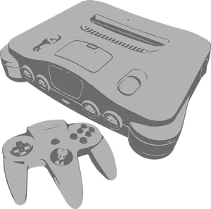 Retro Game Consoleand Controller PNG Image