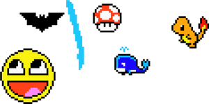 Retro Game Icons Pixel Art PNG image with transparent background