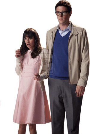 Retro Horror Couple PNG with transparent background