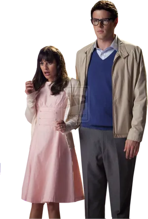 Retro Horror Couple PNG Image