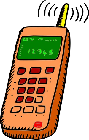 Retro Mobile Phone Clipart PNG Image