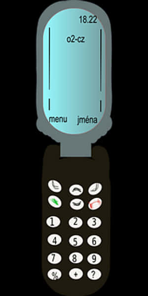 Retro Mobile Phone Illustration PNG image with transparent background
