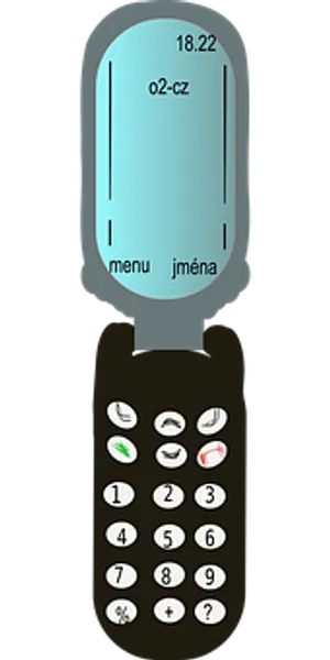 Retro Mobile Phone Illustration PNG Image