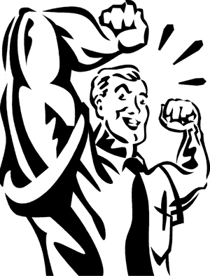 Vector Illustration Of Businessman Strongman Bodybuilder - Muscular Businessman Clipart, HD Png Download PNG image with transparent background