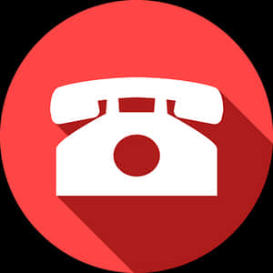 Retro Phone Icon Red Background PNG image with transparent background