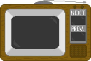 Retro Pixel Art Frameand Remote PNG image with transparent background