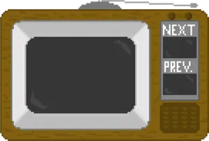 Retro Pixel Art Frameand Remote PNG Image