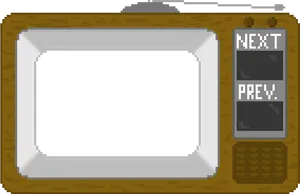 Retro Pixel T V Display PNG Image