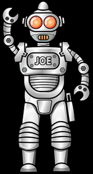 Retro Silver Robot Joe PNG image with transparent background