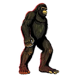 Retro Style Bigfoot Sticker Png Qxy7 PNG Image