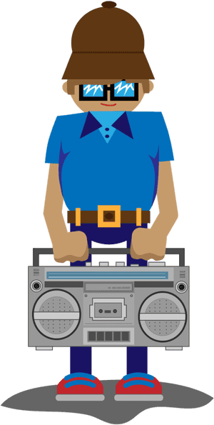 B-boy Boombox Vector Illustration & Gif - Illustration, HD Png Download PNG image with transparent background