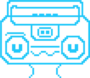 Retro Style Boombox Pixel Art PNG Image