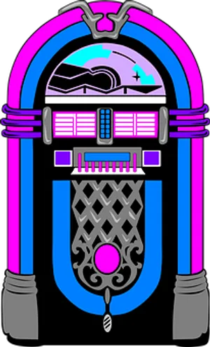 Retro Style Jukebox Illustration PNG Image